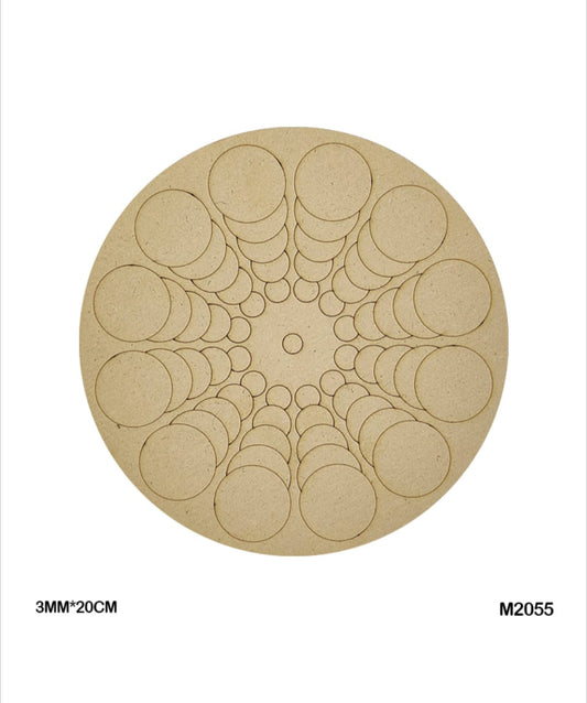 Pre-Marked MDF for Mandala Pichwai and Lippan art 8 Inch 3MM (M2055)