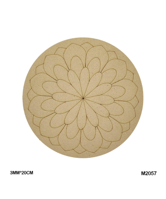 Pre-Marked MDF for Mandala Pichwai and Lippan art 8 Inch 3MM (M2057)