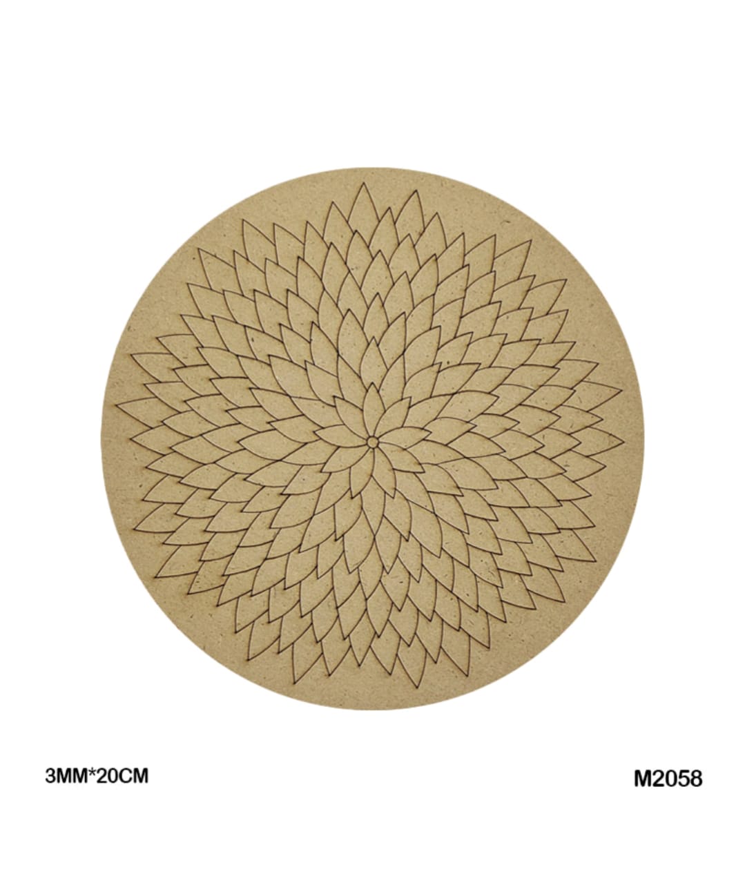 Pre-Marked MDF for Mandala Pichwai and Lippan art 8 Inch 3MM (M2058)