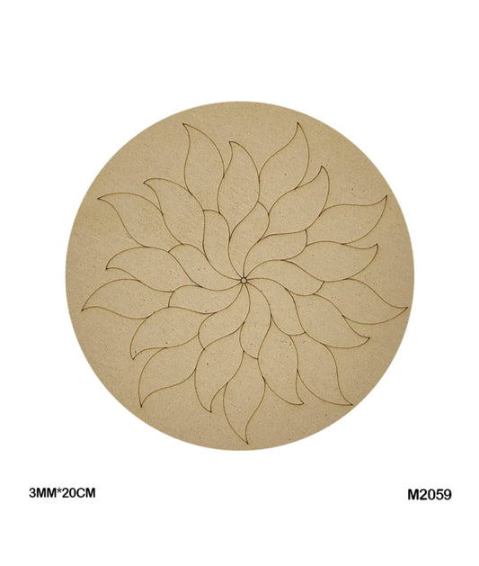 Pre-Marked MDF for Mandala Pichwai and Lippan art 8 Inch 3MM (M2059)