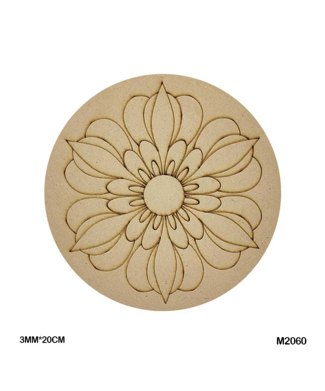 Pre-Marked MDF for Mandala Pichwai and Lippan art 8 Inch 3MM (M2060)