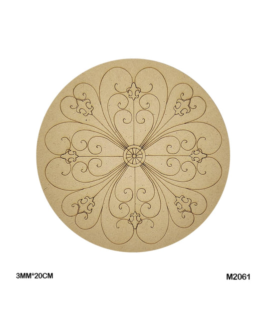 Pre-Marked MDF for Mandala Pichwai and Lippan art 8 Inch 3MM (M2061)