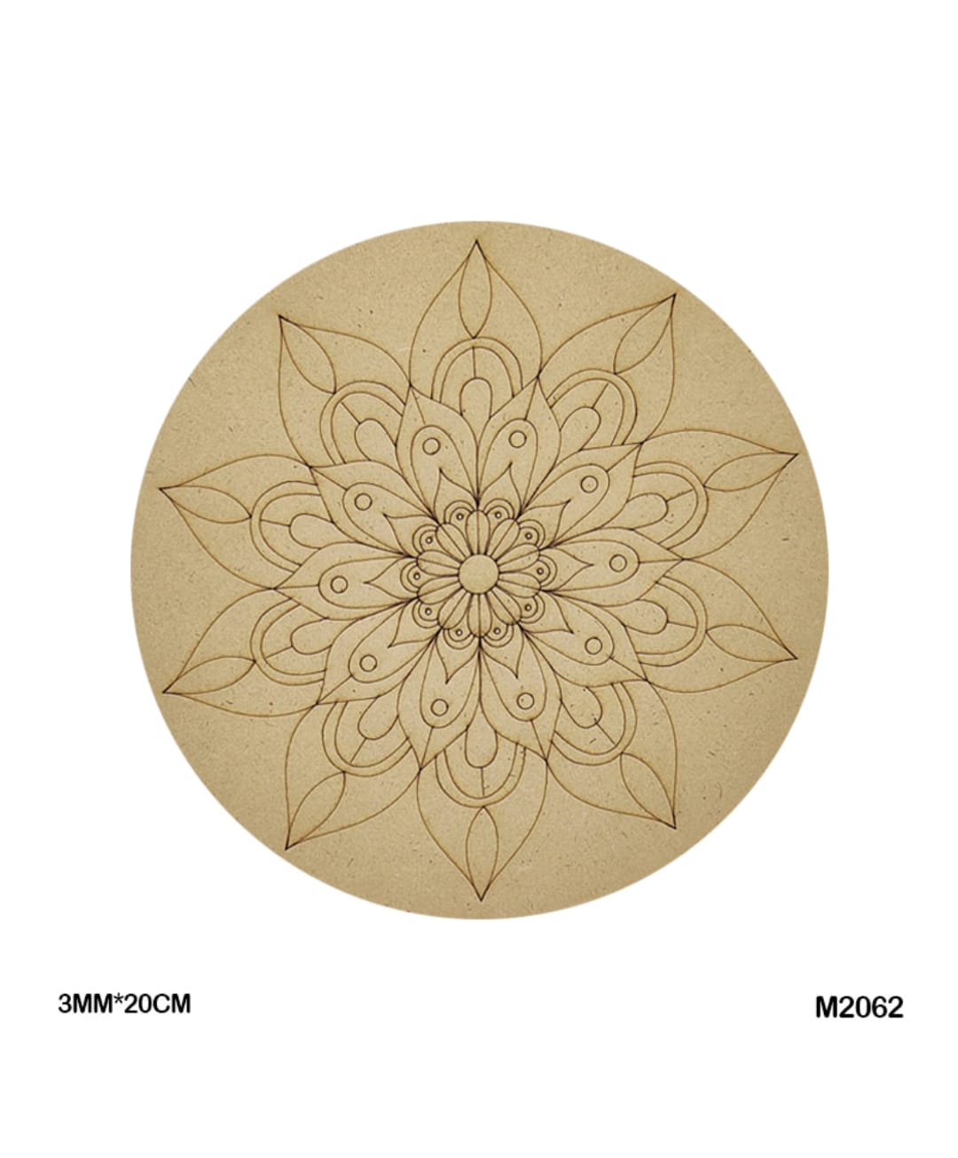 Pre-Marked MDF for Mandala Pichwai and Lippan art 8 Inch 3MM (M2062)