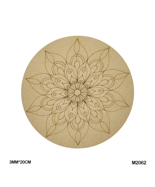 Pre-Marked MDF for Mandala Pichwai and Lippan art 8 Inch 3MM (M2062)