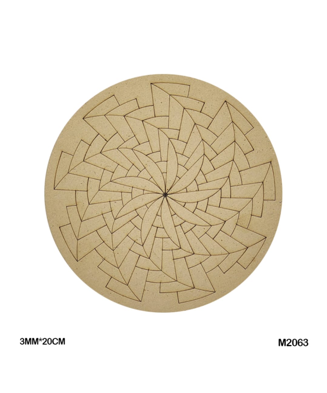 Pre-Marked MDF for Mandala Pichwai and Lippan art 8 Inch 3MM (M2063)