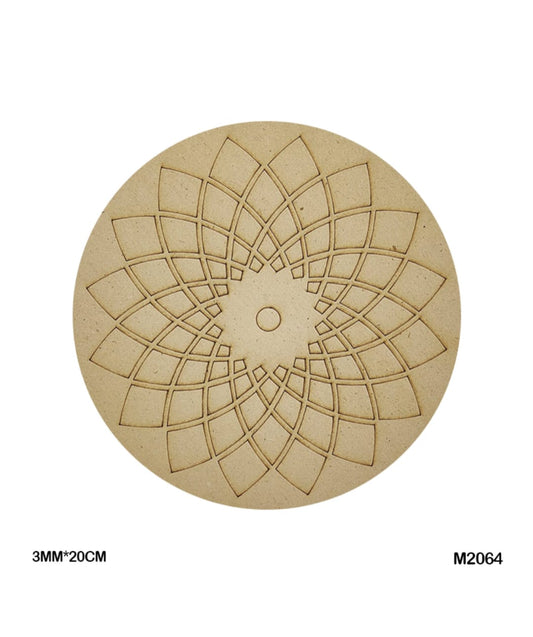 Pre-Marked MDF for Mandala Pichwai and Lippan art 8 Inch 3MM (M2064)