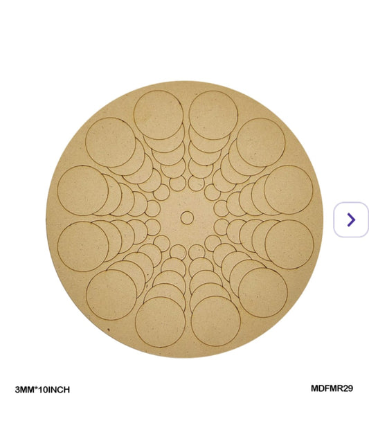 Pre-Marked MDF for Mandala Pichwai and Lippan art 10 Inch 3MM (MDFMR29)