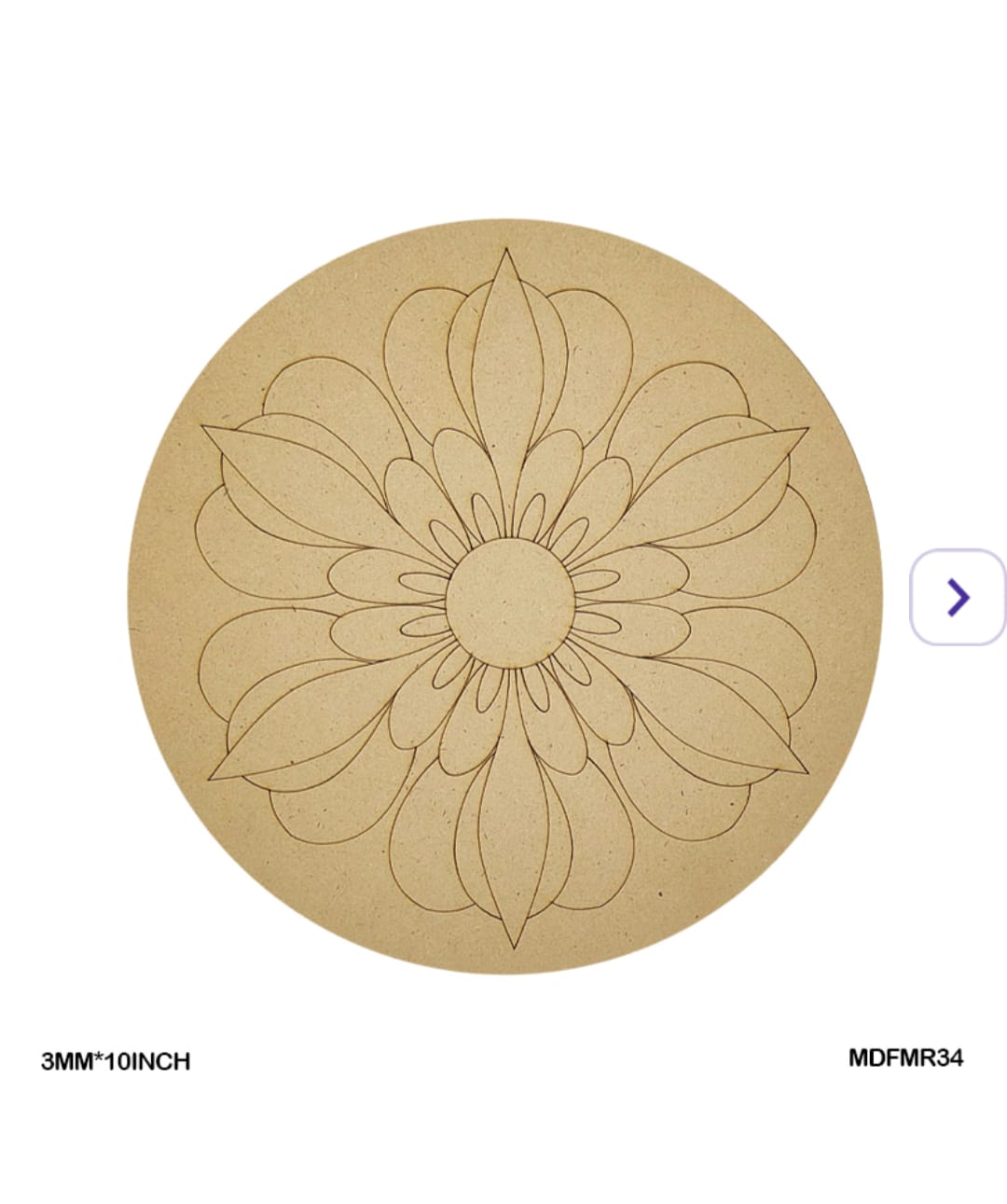 Pre-Marked MDF for Mandala Pichwai and Lippan art 10 Inch 3MM (MDFMR34)