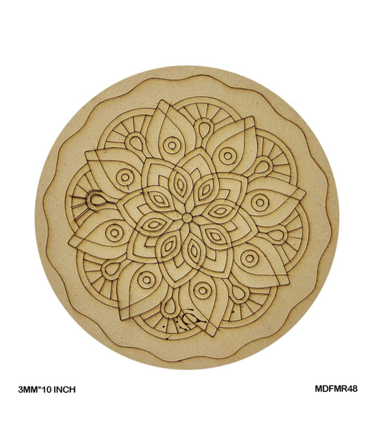 Pre-Marked MDF for Mandala Pichwai and Lippan art 10 Inch 3MM (MDFMR48)