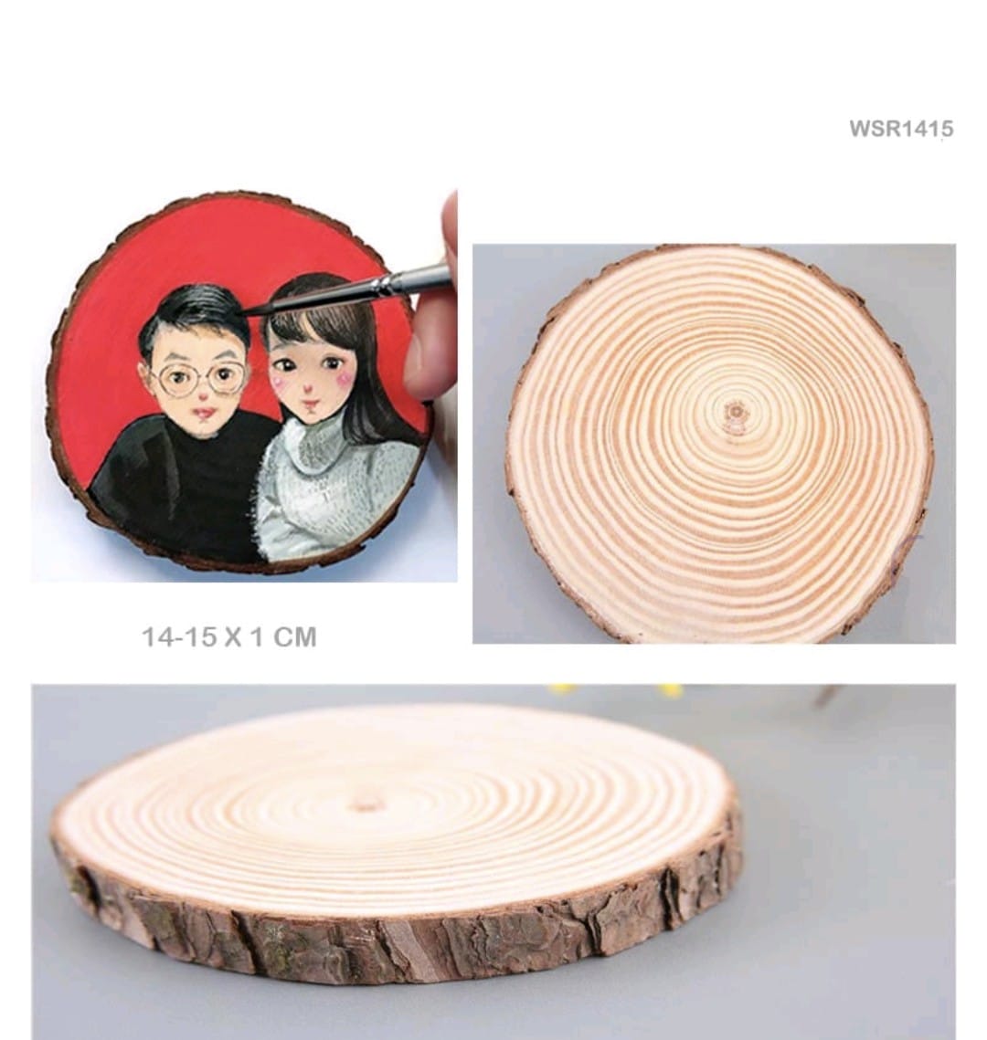 Wooden Slice Round 14-15*1cm 1pc (wsr1415)