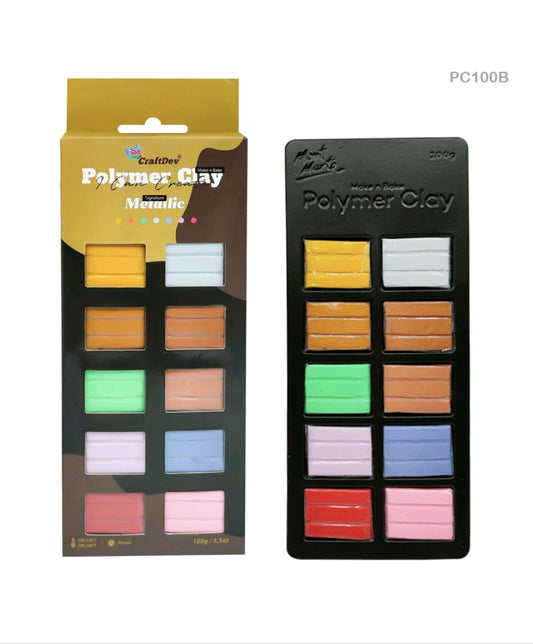 Polymer Clay Metalic 100gm 10 colors