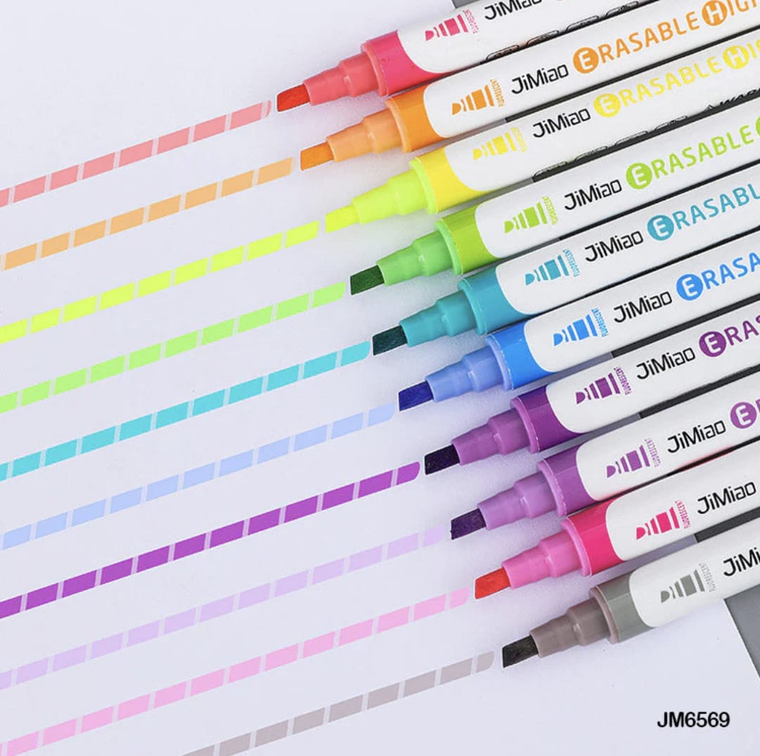 JM6569 Magic Highlighter Pen 10 Shades Erasable