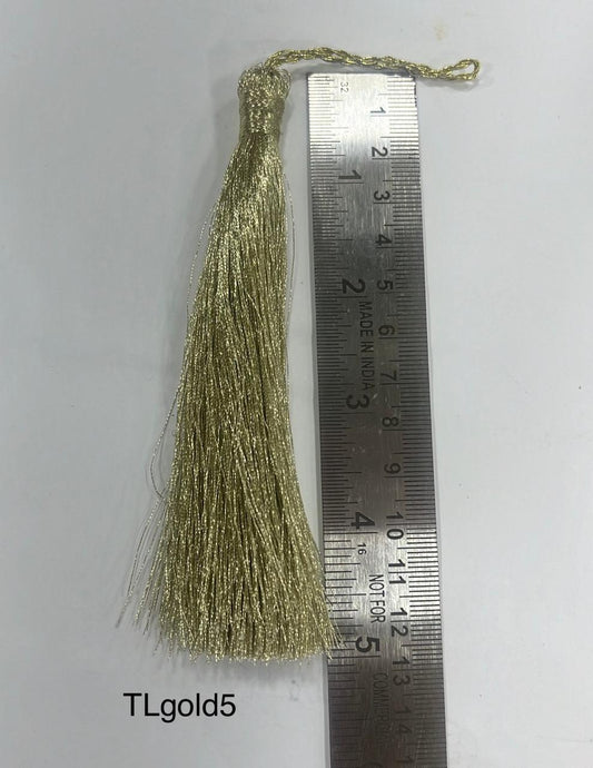 Unique Strokes Craft Tassels 5 Inch Light Gold 2pc (TLgold5)