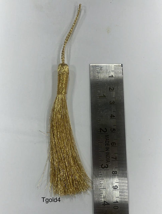 Unique Strokes Craft Tassels 4 Inch Gold 4pc (Tgold4)