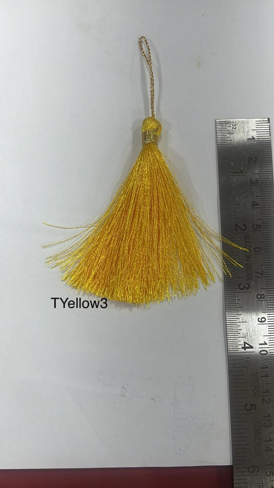 Unique Strokes Craft Tassels 3 Inch Yellow 4pc (TYellow3)