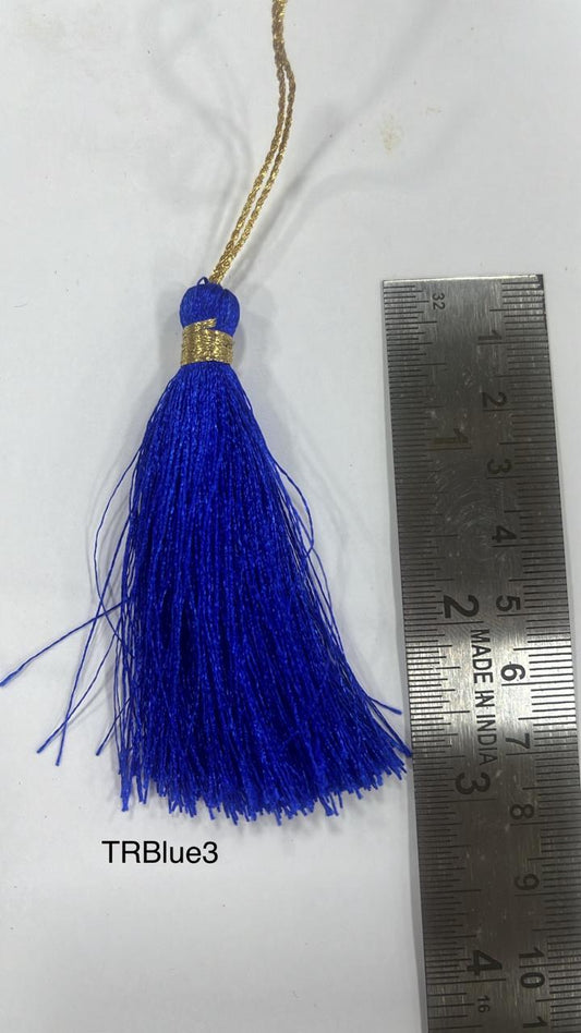 Unique Strokes Craft Tassels 3 Inch Blue 4pc (TRBlue3)