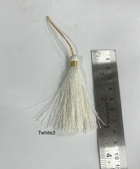 Unique Strokes Craft Tassels 3 Inch White 4pc (TWhite3)