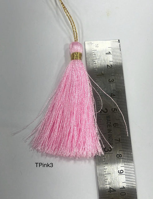 Unique Strokes Craft Tassels 3 Inch Pink 4pc (Tpink3)