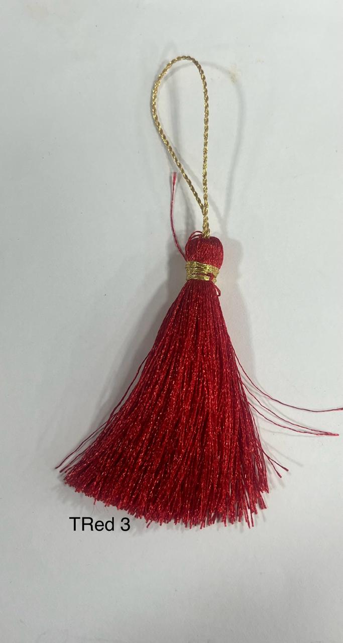 Unique Strokes Craft Tassels 3 Inch Red 4pc (TRed3)