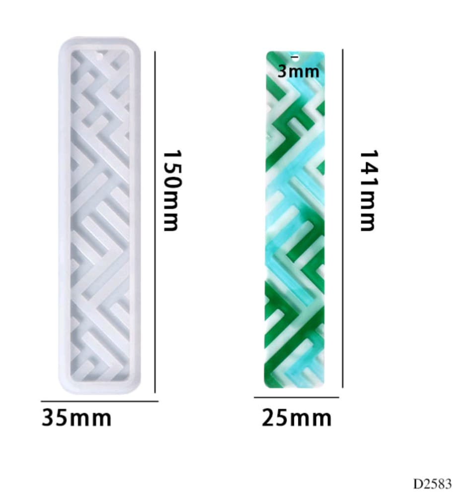 D2583 Resin Mould Bookmark 150*35mm 1pc