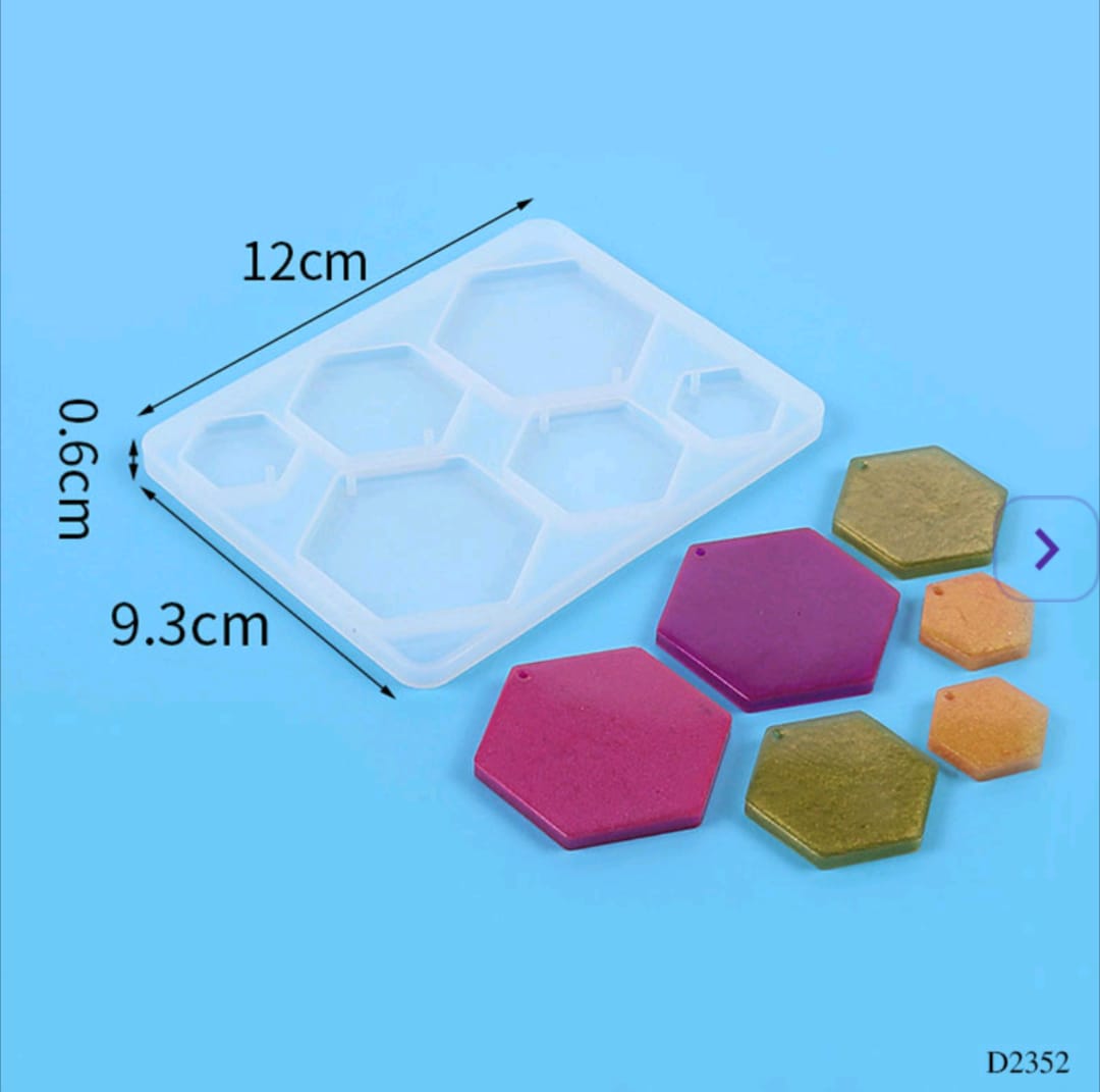 D2352 Resin Mould Hexagon 12*9.3cm 1pc