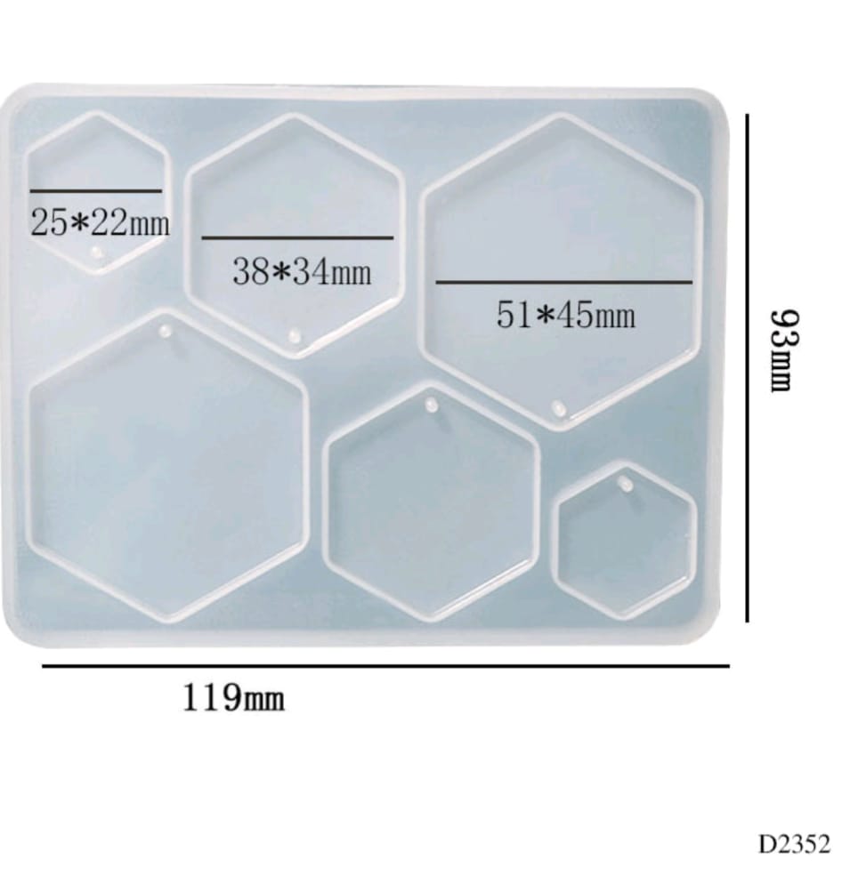 D2352 Resin Mould Hexagon 12*9.3cm 1pc