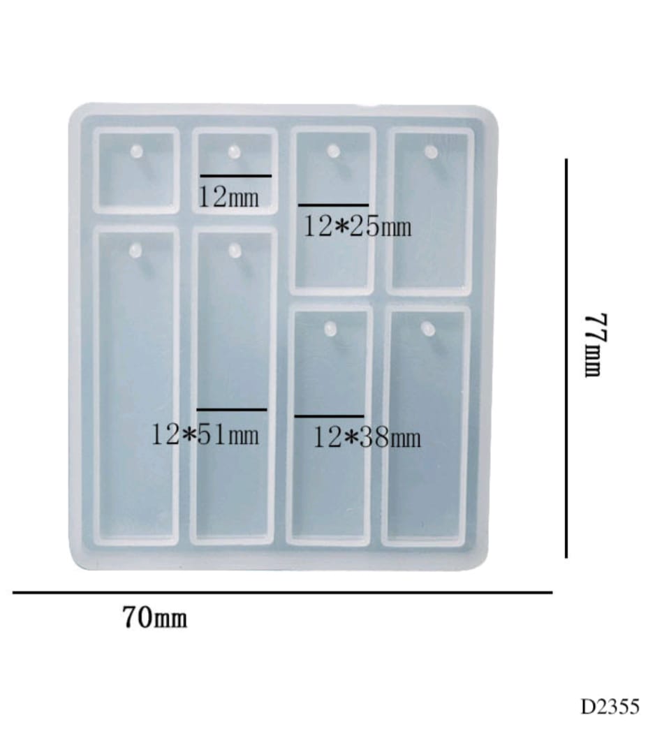 D2355 Resin Mould Rectangle Earing's 7*7.7cm 1pc