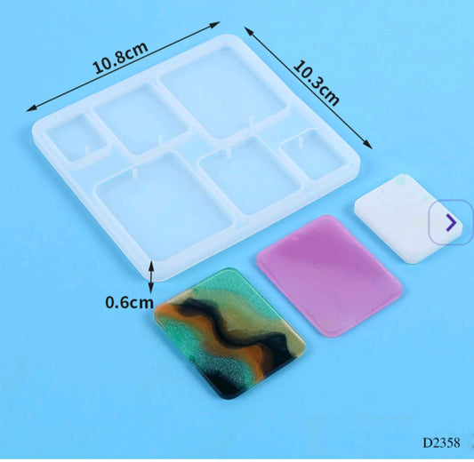 D2358 Resin Mould Jewelry/Key chain Square 10.8*10.3cm 1pc