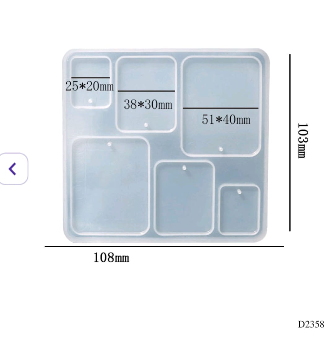 D2358 Resin Mould Jewelry/Key chain Square 10.8*10.3cm 1pc