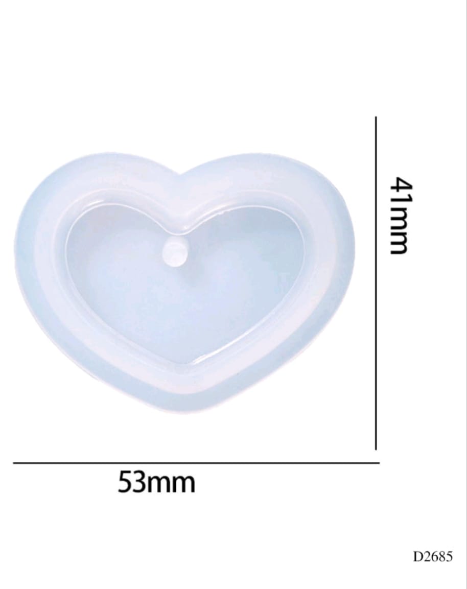 D2685 Resin Mould Heart 41*53mm 1pc