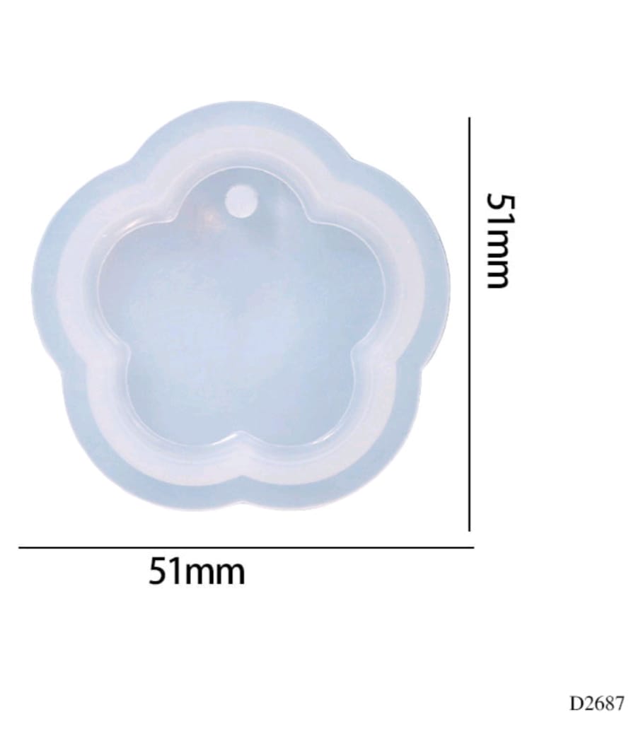 D2687 Resin Mould Flower 51*51mm 1pc