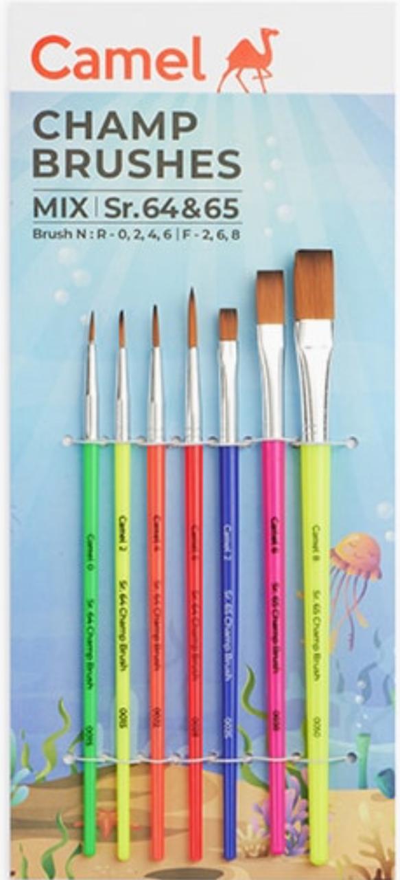 Camel CHamp Brush Mix Sr 64 & 65 Set of 7 (R-0,2,4,6 F-2,6,8)
