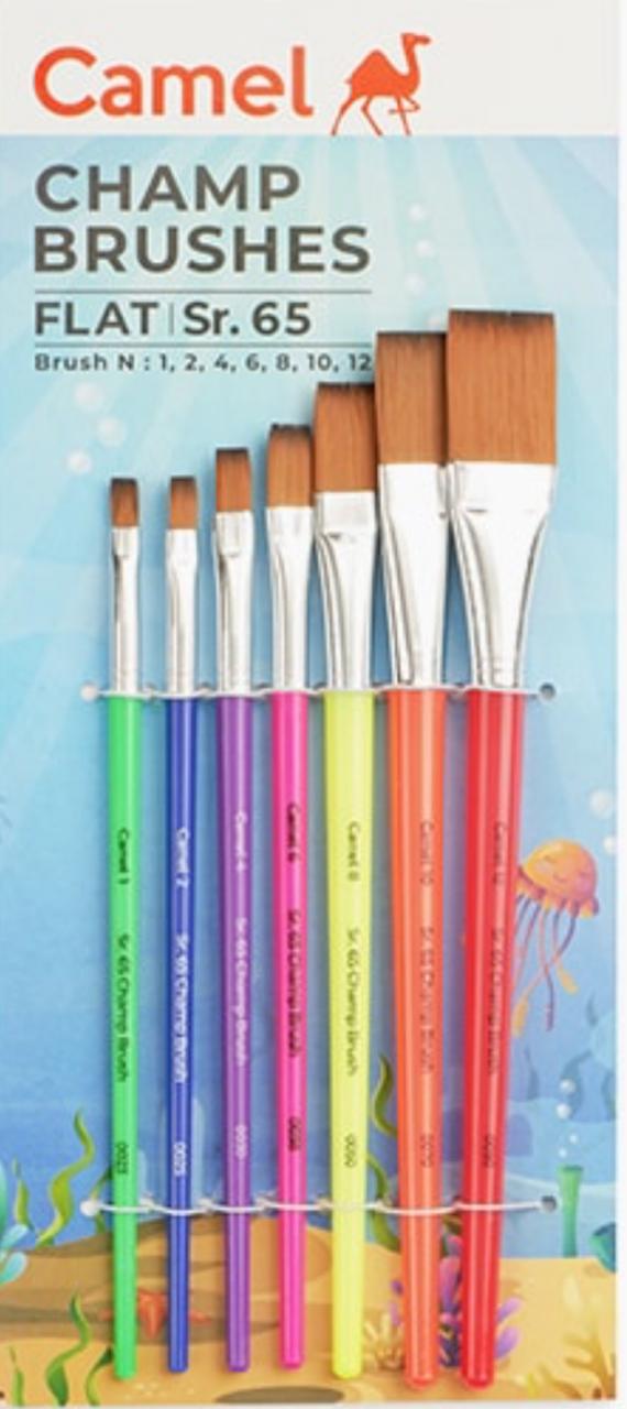 Camel Champ Flat Brushes Sr 65 Set of 7(1,2,4,6,8,10,12)