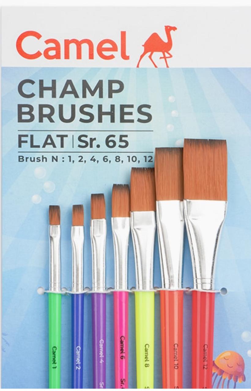 Camel Champ Flat Brushes Sr 65 Set of 7(1,2,4,6,8,10,12)