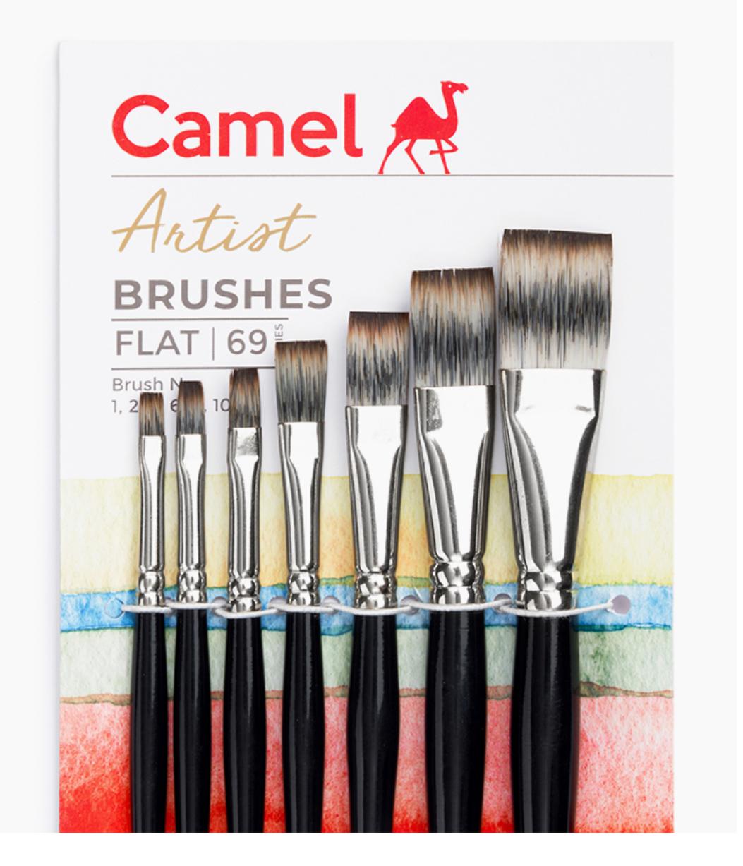 Camel Artist Brushes Sr 68 Flat Set of 7(1,2,4,6,8,10,12)