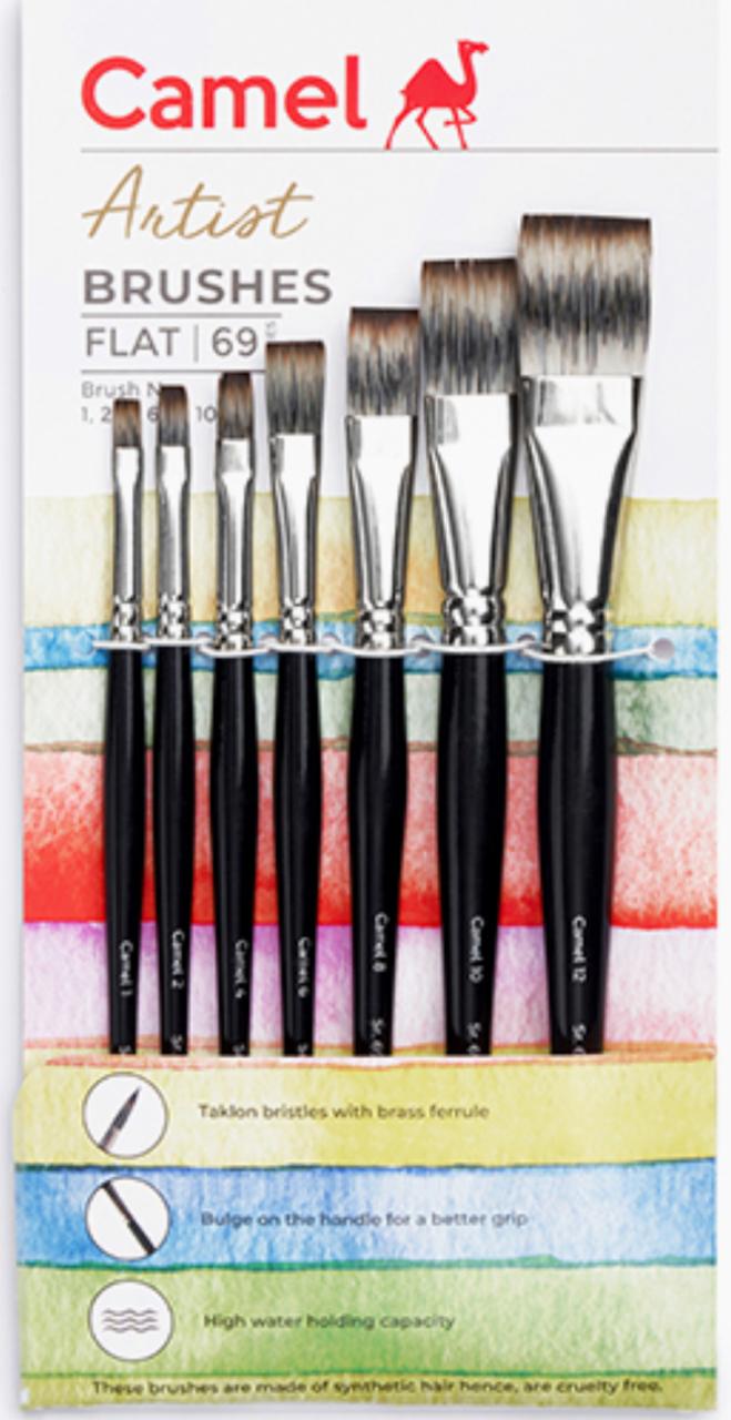 Camel Artist Brushes Sr 68 Flat Set of 7(1,2,4,6,8,10,12)