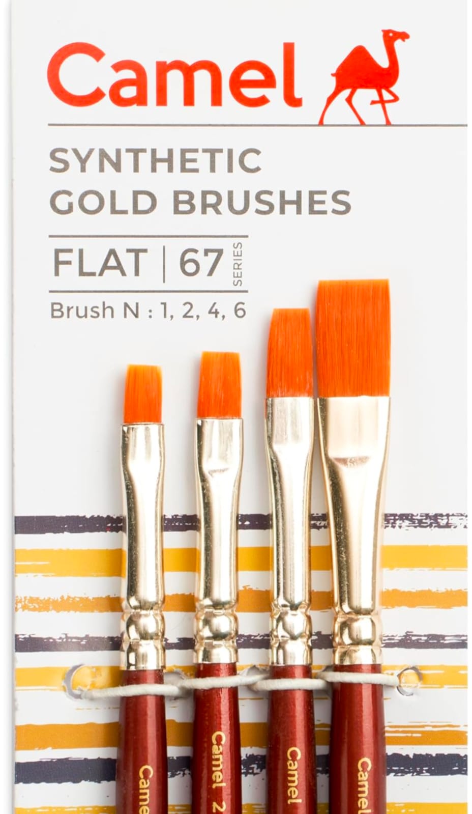 Camel Synthetic Gold Brush Sr 67 Flat set of 4(1,2,4,6)