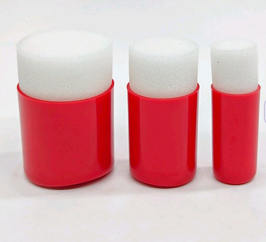 3pc Sponge with Handle Red HN9103