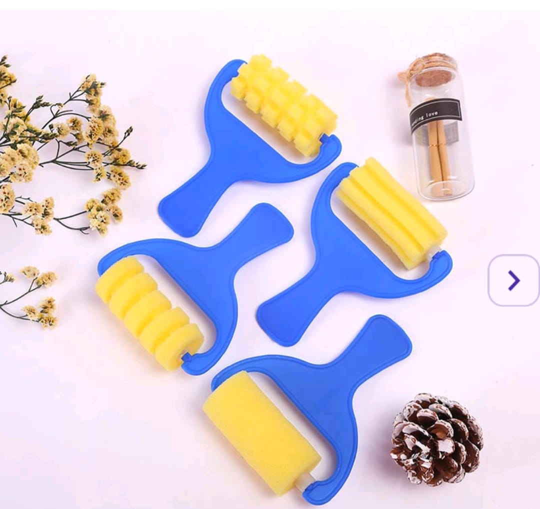 4Pc Roller Sponge Set With Handle MG5221