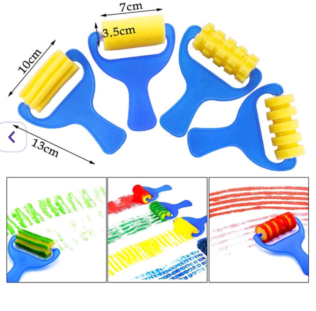 4Pc Roller Sponge Set With Handle MG5221