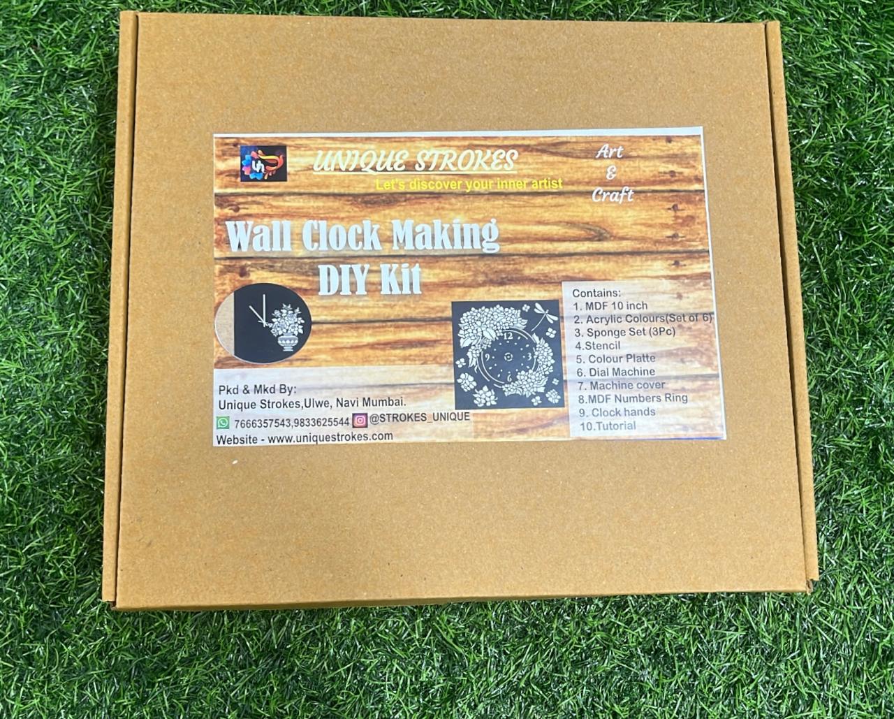 Unique Strokes Wall Clock DIY Art Kit