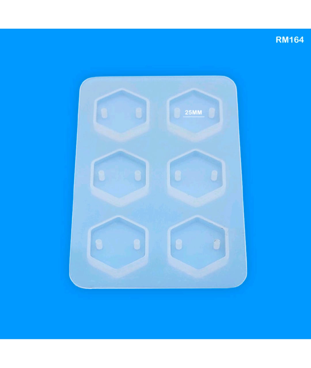 RM164 Rakhi Resin Mold 6 Hexagon 25MM