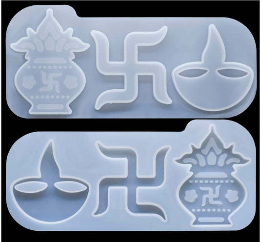 Silicone Mould Swastik Kalash Diya