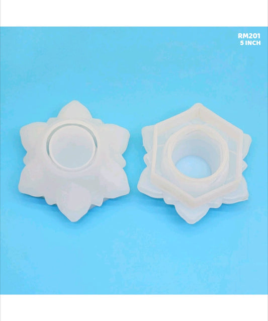 RM201 Silicone Mold T Candle Lotus 5 inch